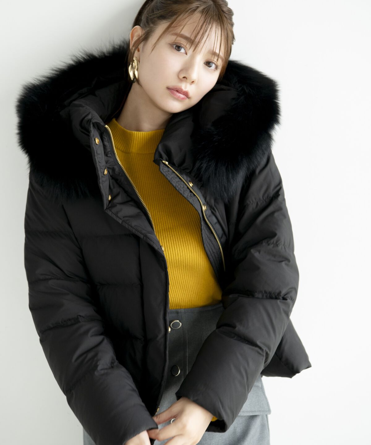 アンドクチュール「FOXファー付きショートダウン」|ダウン|