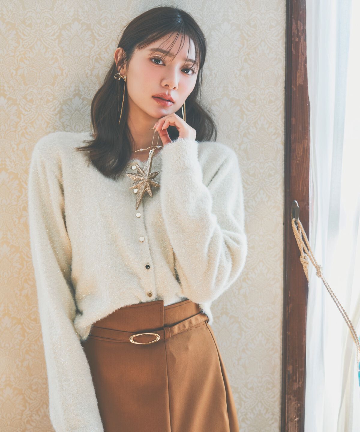 アンドクチュール「ラメシャギーニットカーディガン」|カーディガン|ﾗｲﾄﾍﾞｰｼﾞｭ