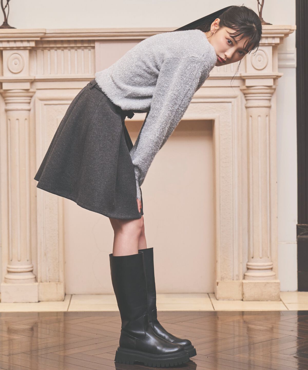 アンドクチュール「ラメシャギーニットカーディガン」|カーディガン|