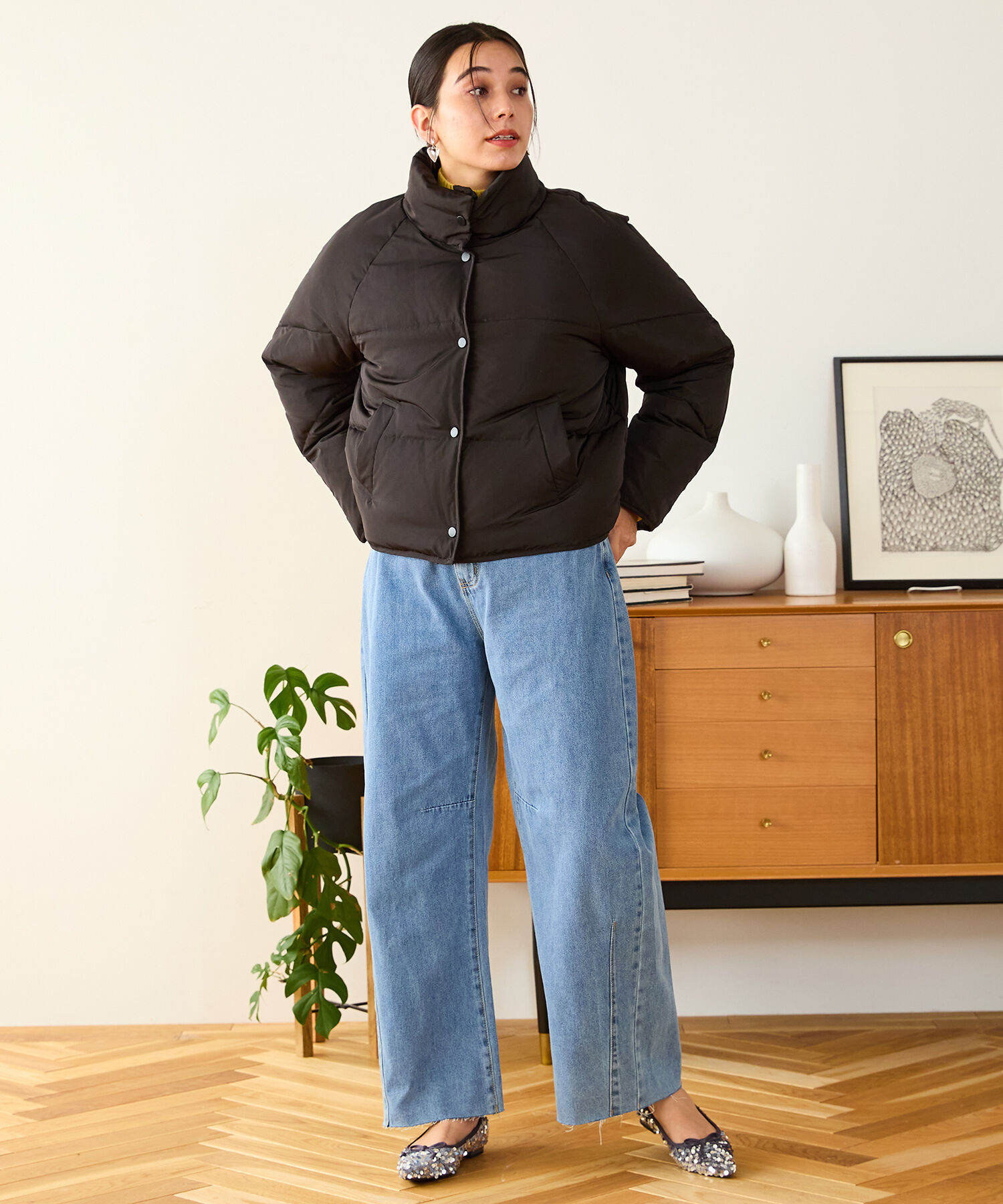 ORiental TRaffic「スタンドネック ショート ダウン ジャケット /MO43D02」|ダウン|