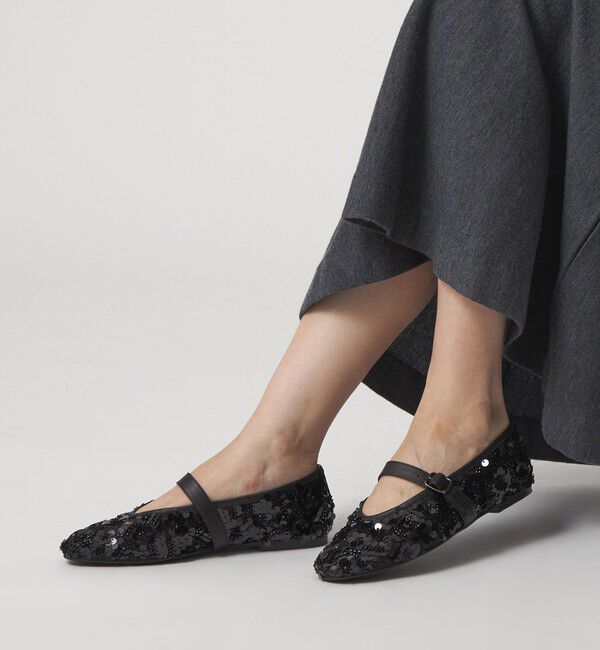 ODETTE E ODILE「メリージェーンスパンコール フラット10&uarr;」|パンプス|