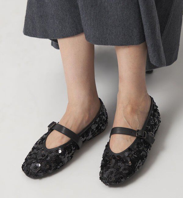 ODETTE E ODILE「メリージェーンスパンコール フラット10&uarr;」|パンプス|