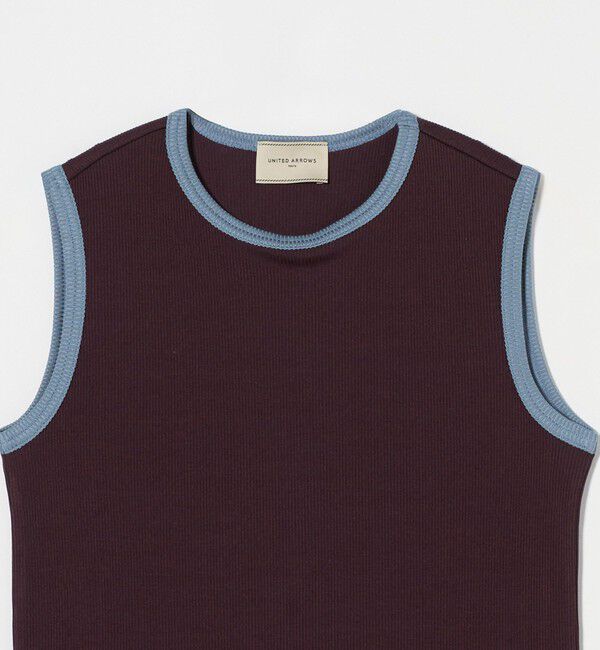 UNITED ARROWS「リブバイカラーパイピング ノースリーブカットソー」|Tシャツ・カットソー|