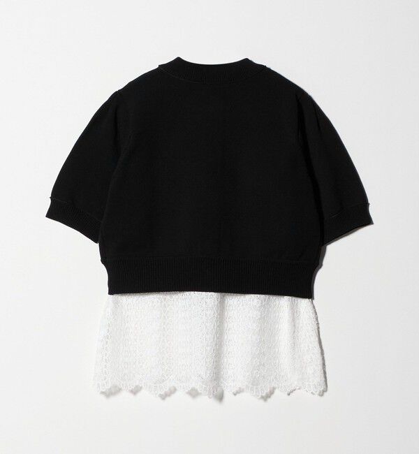 UNITED ARROWS「レース レイヤード カーディガン‐ウォッシャブル‐」|ニット・セーター|