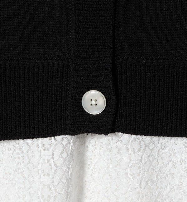 UNITED ARROWS「レース レイヤード カーディガン‐ウォッシャブル‐」|ニット・セーター|