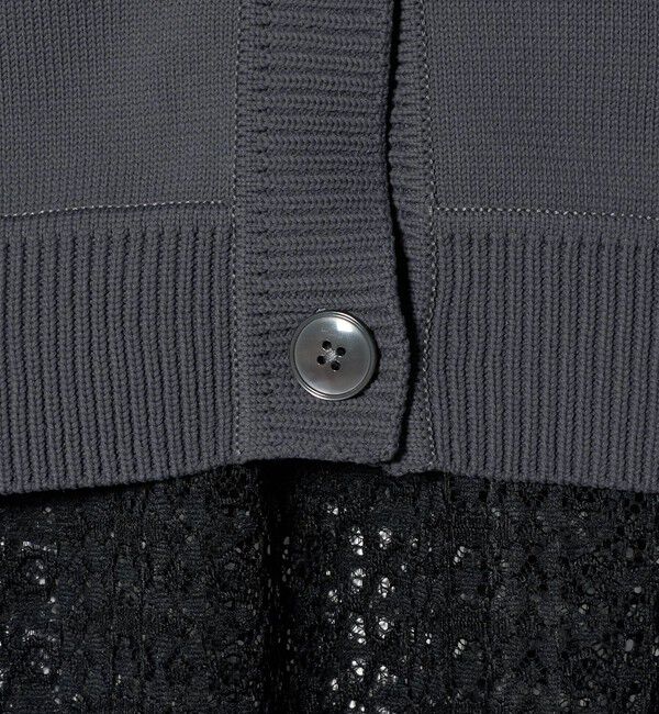 UNITED ARROWS「レース レイヤード カーディガン‐ウォッシャブル‐」|ニット・セーター|
