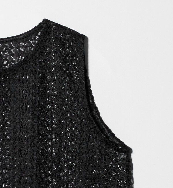 UNITED ARROWS「レース レイヤード カーディガン‐ウォッシャブル‐」|ニット・セーター|