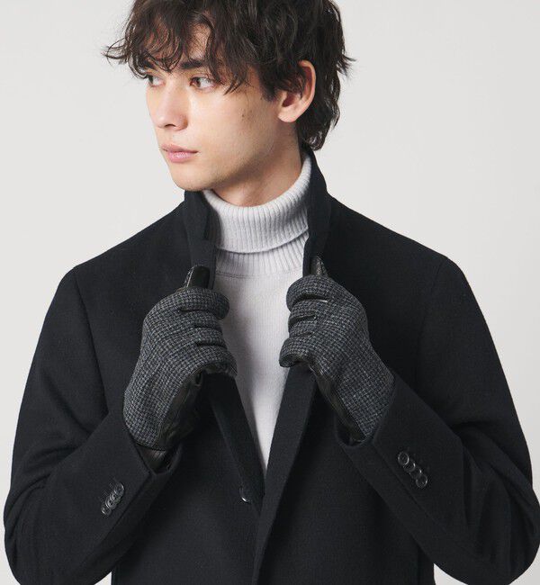 UNITED ARROWS「ヘリンボーン コンビ グローブ」|手袋|