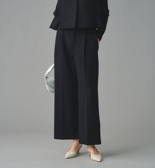 UNITED ARROWS「SPONGY タック ワイドパンツ」|スラックス|NAVY