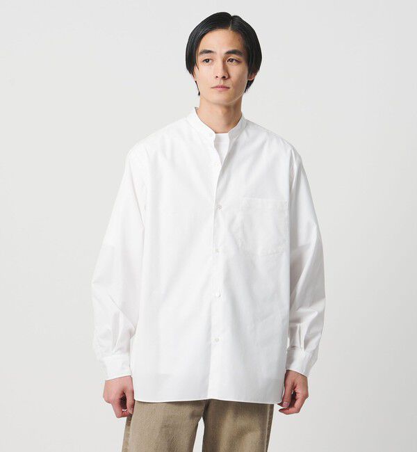 UNITED ARROWS「カリビアーナミルズ ポプリン バンドカラーシャツ」|シャツ・ブラウス|