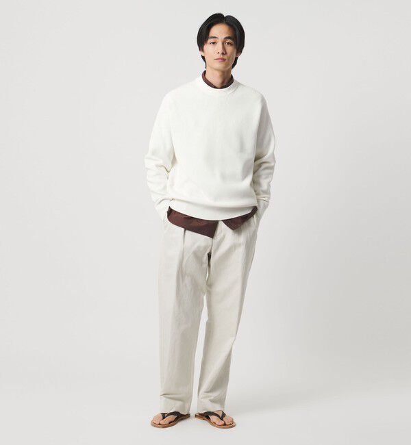 UNITED ARROWS「コットン/ポリエステル アゼ クルーネックニット」|ニット・セーター|