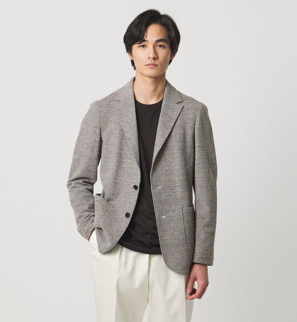 UNITED ARROWS「ハウンドトゥース シングル 2ボタン テーラードジャケット T-MODEL」|テーラードジャケット|MOCA