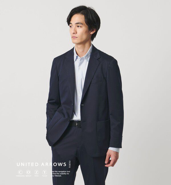 UNITED ARROWS「モックロディ 2ボタン テーラードジャケット UA COZY ウォッシャブル ストレッチ」|スーツ|NAVY