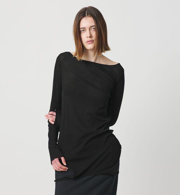 AEWEN MATOPH「＜AEWEN MATOPH＞イレギュラーレイヤード ロングスリーブカットソー ‐2WAY‐」|Tシャツ・カットソー|BLACK