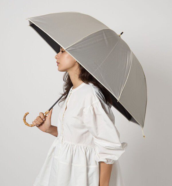 UNITED ARROWS green label relaxing「【別注】＜because＞パイピングアンブレラ / 晴雨兼用 / レイン」|傘|LT.GRAY