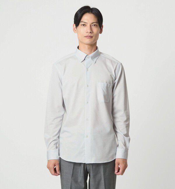 UNITED ARROWS green label relaxing「エブリット TC ジャージー スナップ ボタンダウン シャツ -イージーアイロン・吸水速乾・抗菌-」|シャツ・ブラウス|