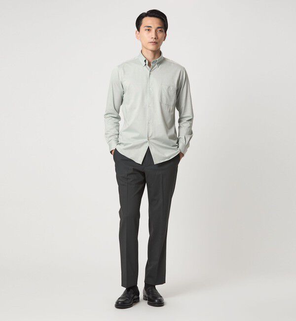 UNITED ARROWS green label relaxing「エブリット TC ジャージー スナップ ボタンダウン シャツ -イージーアイロン・吸水速乾・抗菌-」|シャツ・ブラウス|