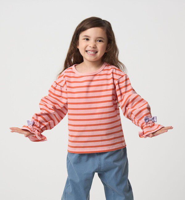 UNITED ARROWS green label relaxing「ボーダー キャンディスリーブ Tシャツ / キッズ  100cm-160cm◎」|Tシャツ・カットソー|