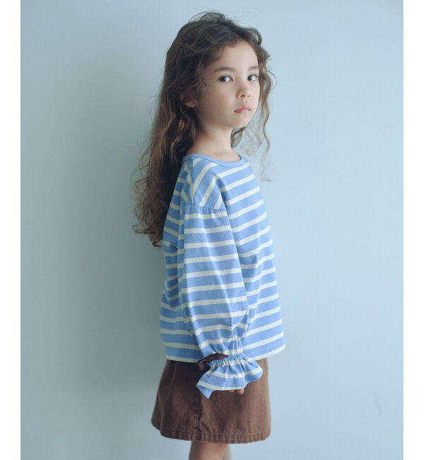 UNITED ARROWS green label relaxing「ボーダー キャンディスリーブ Tシャツ / キッズ  100cm-160cm◎」|Tシャツ・カットソー|LT.BLUE