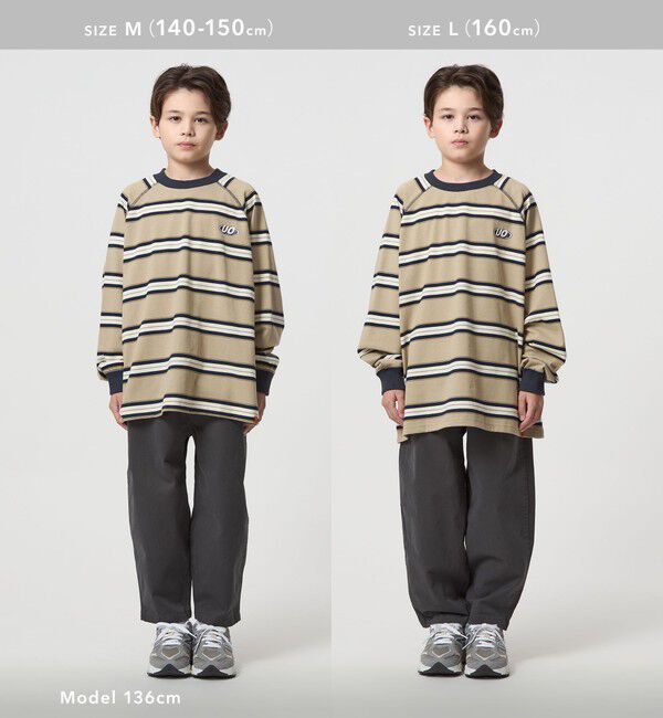 UNITED ARROWS green label relaxing「【別注】＜UNIVERSAL OVERALL＞ボーダー プルオーバー / キッズ  140cm-160cm」|Tシャツ・カットソー|