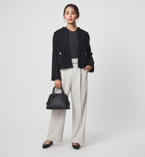 UNITED ARROWS green label relaxing「ウール シアー リブ クルーネック ニット ウォッシャブル」|ニット・セーター|