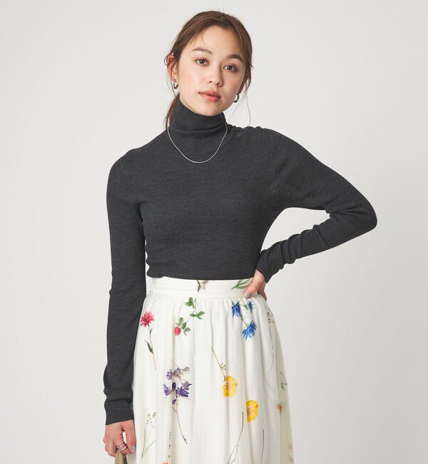 UNITED ARROWS green label relaxing「ウール シアー リブ タートルネック ニット ウォッシャブル」|ニット・セーター|