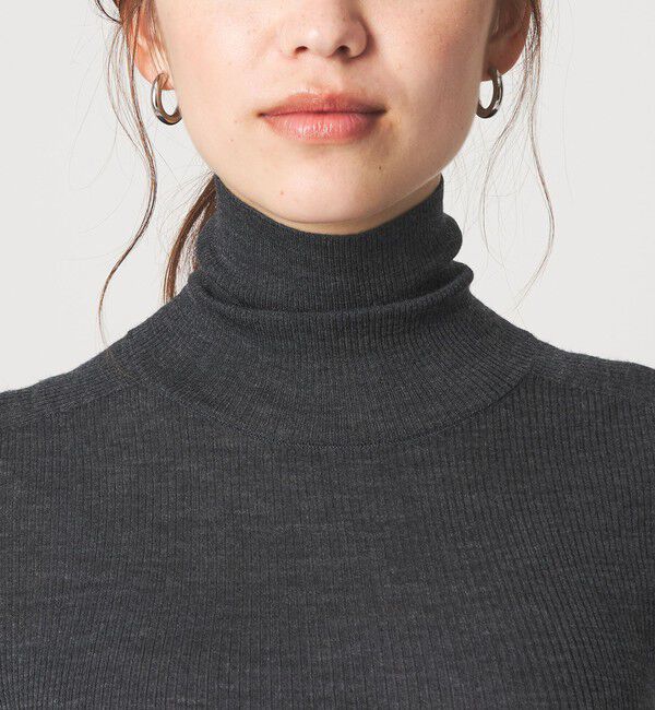 UNITED ARROWS green label relaxing「ウール シアー リブ タートルネック ニット ウォッシャブル」|ニット・セーター|