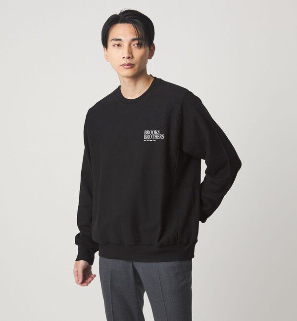 UNITED ARROWS green label relaxing「＜Brooks Brothers＞ロゴ クルーネック スウェットシャツ」|スウェット・ジャージ|BLACK