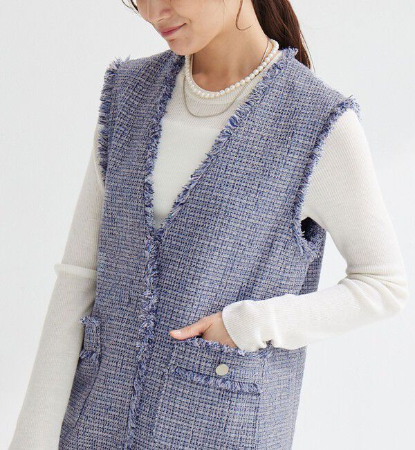 UNITED ARROWS green label relaxing「［size SHORTあり］ライト ツイードライク ジレ」|ベスト・ジレ|