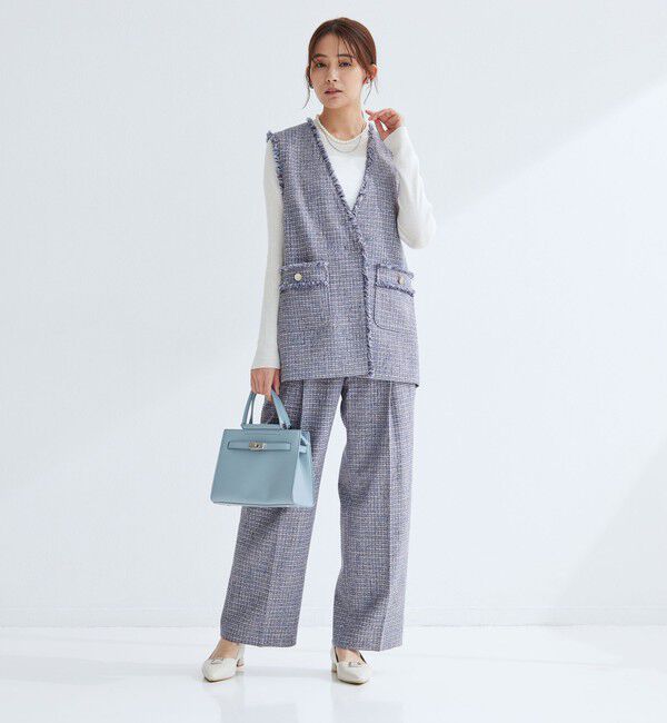 UNITED ARROWS green label relaxing「［size SHORTあり］ライト ツイードライク ジレ」|ベスト・ジレ|