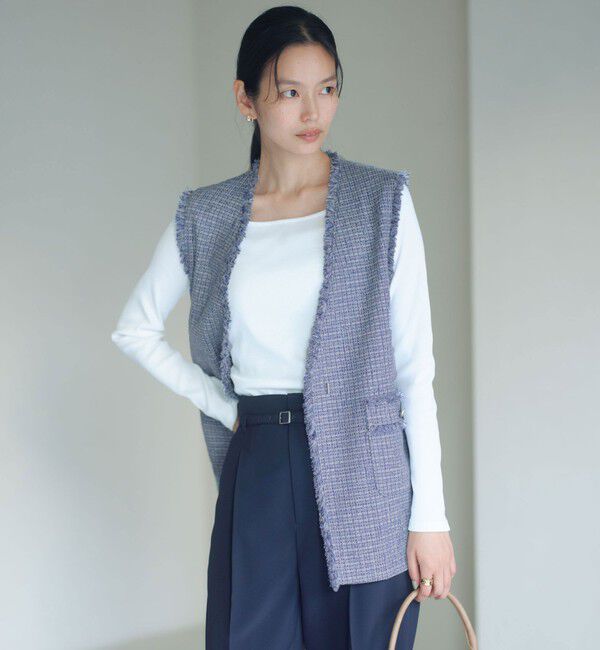 UNITED ARROWS green label relaxing「［size SHORTあり］ライト ツイードライク ジレ」|ベスト・ジレ|