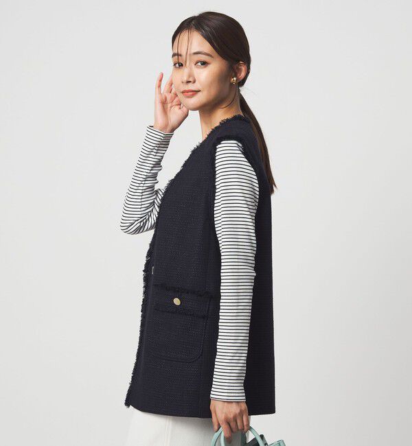 UNITED ARROWS green label relaxing「［size SHORTあり］ライト ツイードライク ジレ」|ベスト・ジレ|