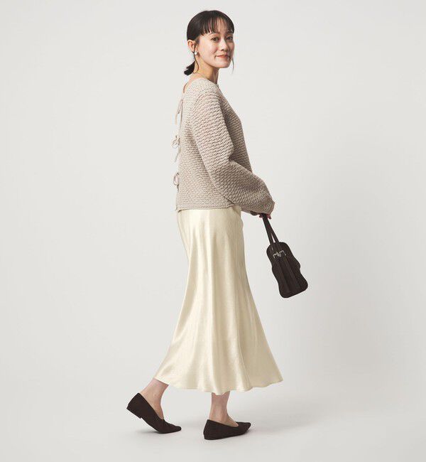 UNITED ARROWS green label relaxing「サテン ナロー スカート」|フレア|