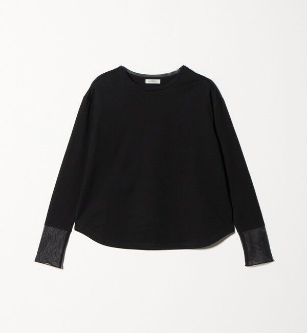 UNITED ARROWS green label relaxing「ソデ チュール プルオーバー カットソー」|Tシャツ・カットソー|BLACK