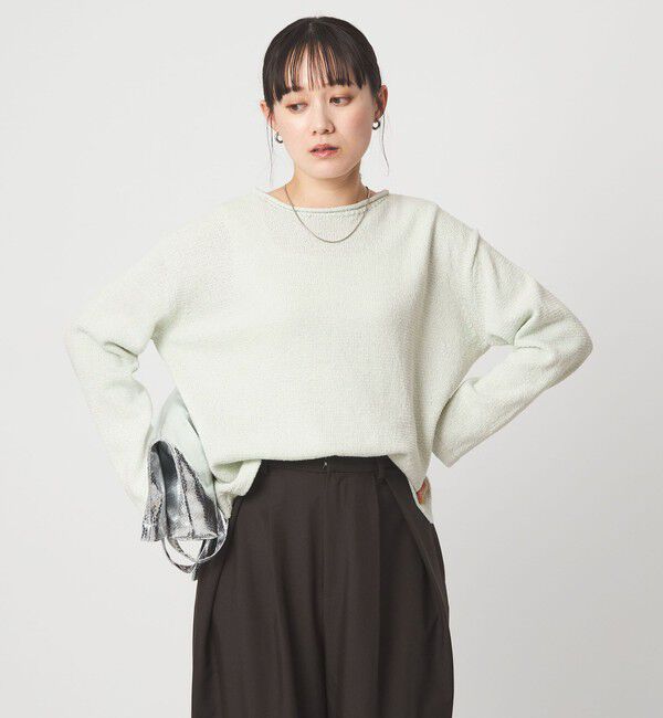 UNITED ARROWS green label relaxing「スラブ ニット プルオーバー ウォッシャブル」|ニット・セーター|LT.BLUE