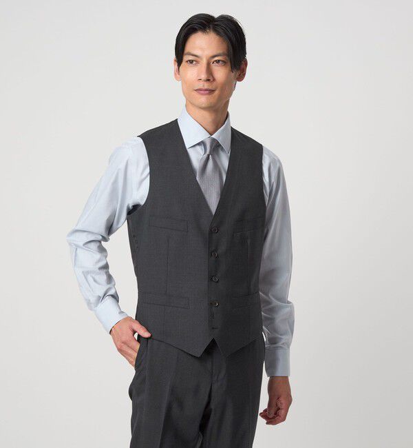 UNITED ARROWS green label relaxing「REDA トロピカル 無地 5B スーツベスト」|スーツ|DK.GRAY