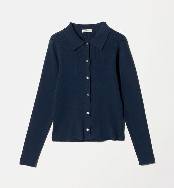 UNITED ARROWS green label relaxing「＜1_OF MINE＞エリツキ リブ ニット」|ニット・セーター|NAVY