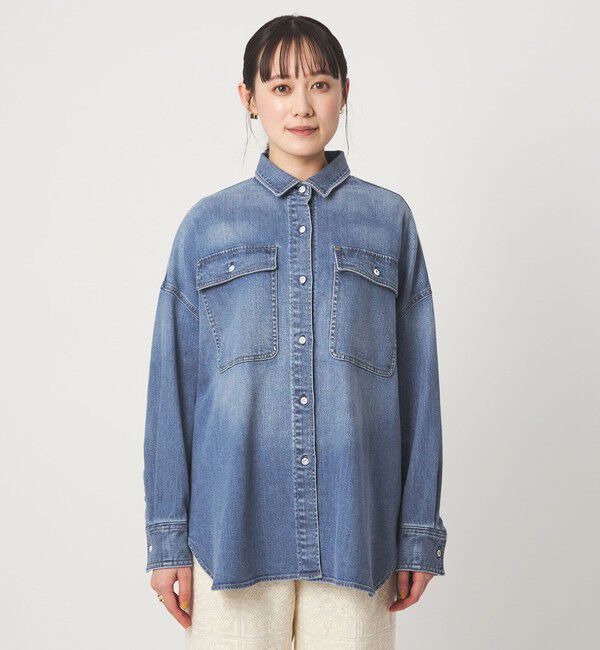 UNITED ARROWS green label relaxing「【別注】＜Healthy DENIM＞Almond ミドル デニム シャツ」|シャツ・ブラウス|