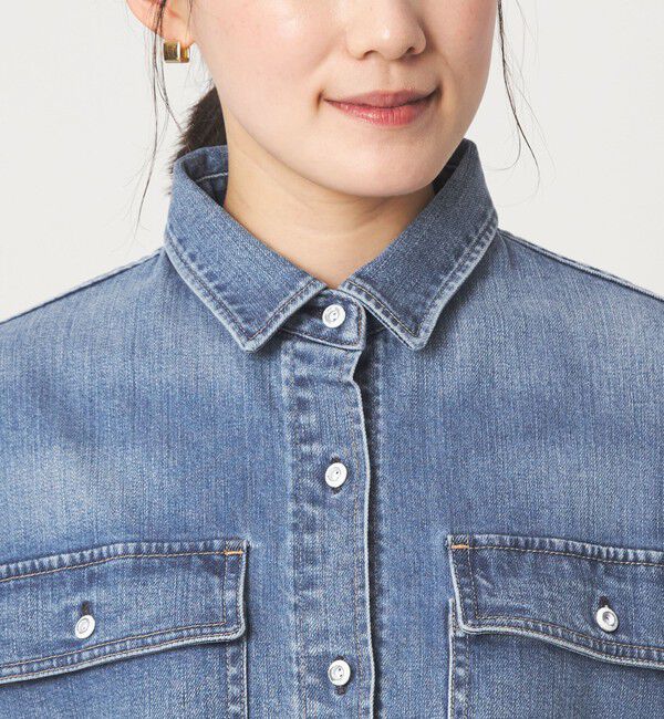 UNITED ARROWS green label relaxing「【別注】＜Healthy DENIM＞Almond ミドル デニム シャツ」|シャツ・ブラウス|