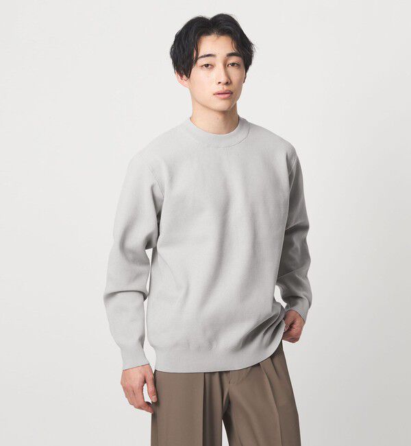 UNITED ARROWS green label relaxing「A+ ポリエステル タック モックネック 長袖 ニット -ウォッシャブル-」|ニット・セーター|LT.GRAY
