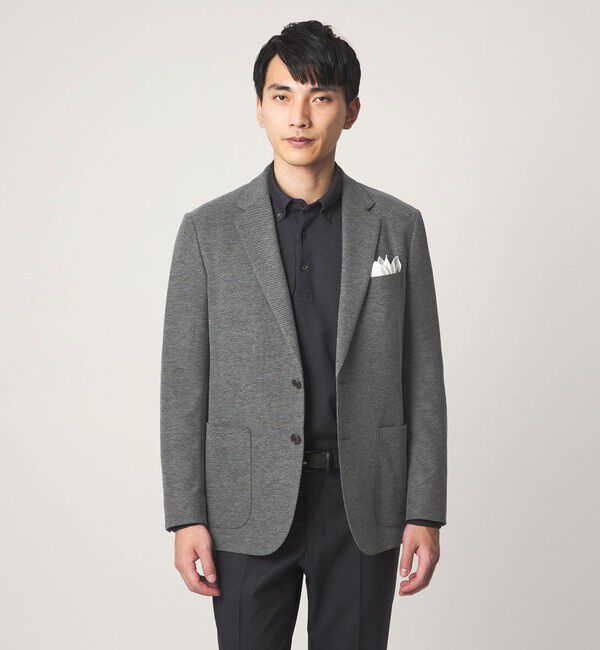 UNITED ARROWS green label relaxing「ECOPET(R) ハニカムジャージ 2B ジャケット -ウォッシャブル-」|テーラードジャケット|MD.GRAY