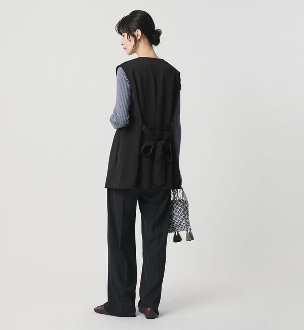 BEAUTY&YOUTH UNITED ARROWS「【WEB限定 Wardrobe DAILY MINIMAL】ダブルクロス リボンベルトジレ ウォッシャブル」|ベスト・ジレ|