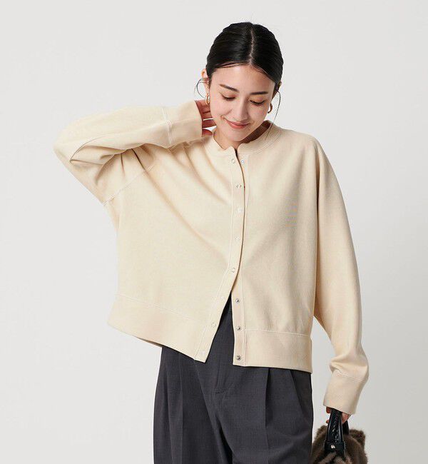 BEAUTY&YOUTH UNITED ARROWS「ダブルフェイス リングボタンカーディガン2 ウォッシャブル」|カーディガン|OFF WHITE