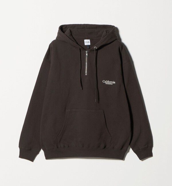 California General Store「＜CGS.＞オーガニックコットン ハーフジップ フーディ スウェット」|スウェット・ジャージ|DK.BROWN