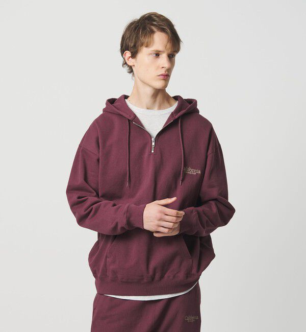 California General Store「＜CGS.＞オーガニックコットン ハーフジップ フーディ スウェット」|スウェット・ジャージ|WINE