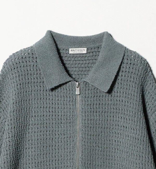 BEAUTY&YOUTH UNITED ARROWS「ブークレ レース ジップ ポロジャケット ウォッシャブル」|カーディガン|