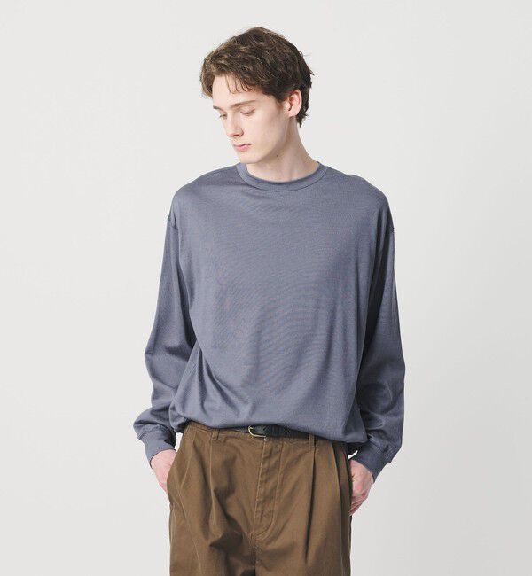 BEAUTY&YOUTH UNITED ARROWS「フィブリル ジャージー クルーネック ロングスリーブ カットソー」|Tシャツ・カットソー|LT.BLUE