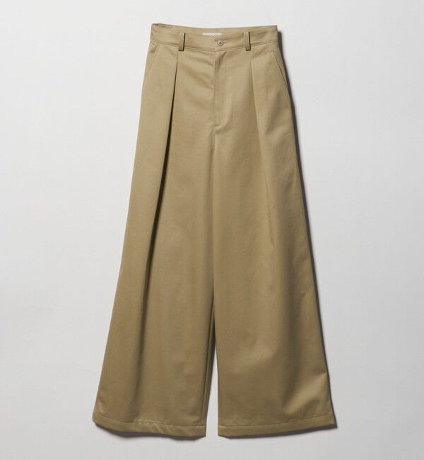 STEVEN ALAN「＜Steven Alan＞タック チノ ワイド トラウザー」|チノ|BEIGE