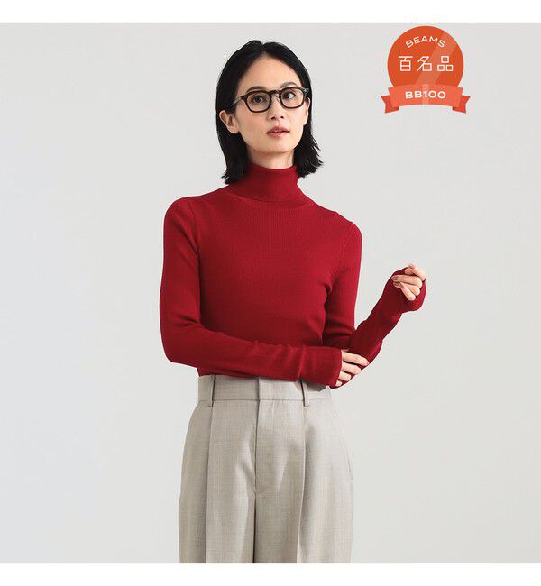 Demi-Luxe BEAMS 「リブ タートルネックニット」|ニット・セーター|RED