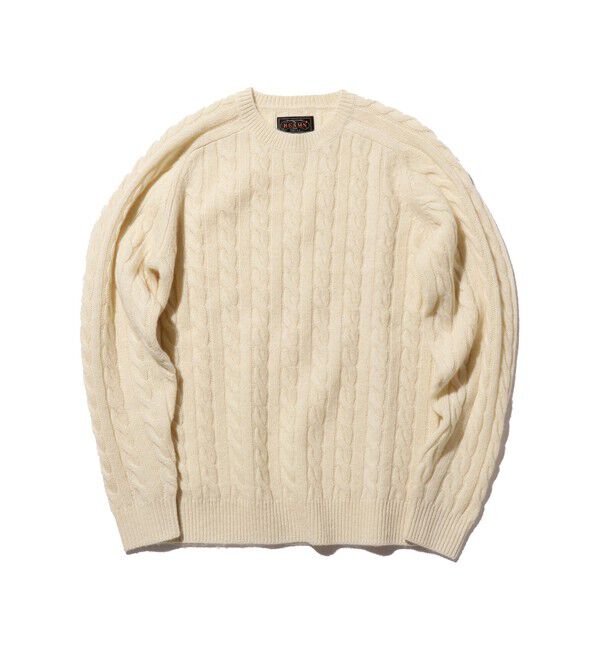 BEAMS PLUS「5ゲージ ケーブル クルーネック」|ニット・セーター|OFF_WHT